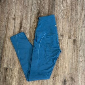 Lululemon Blue high-waisted Leggings with pockets